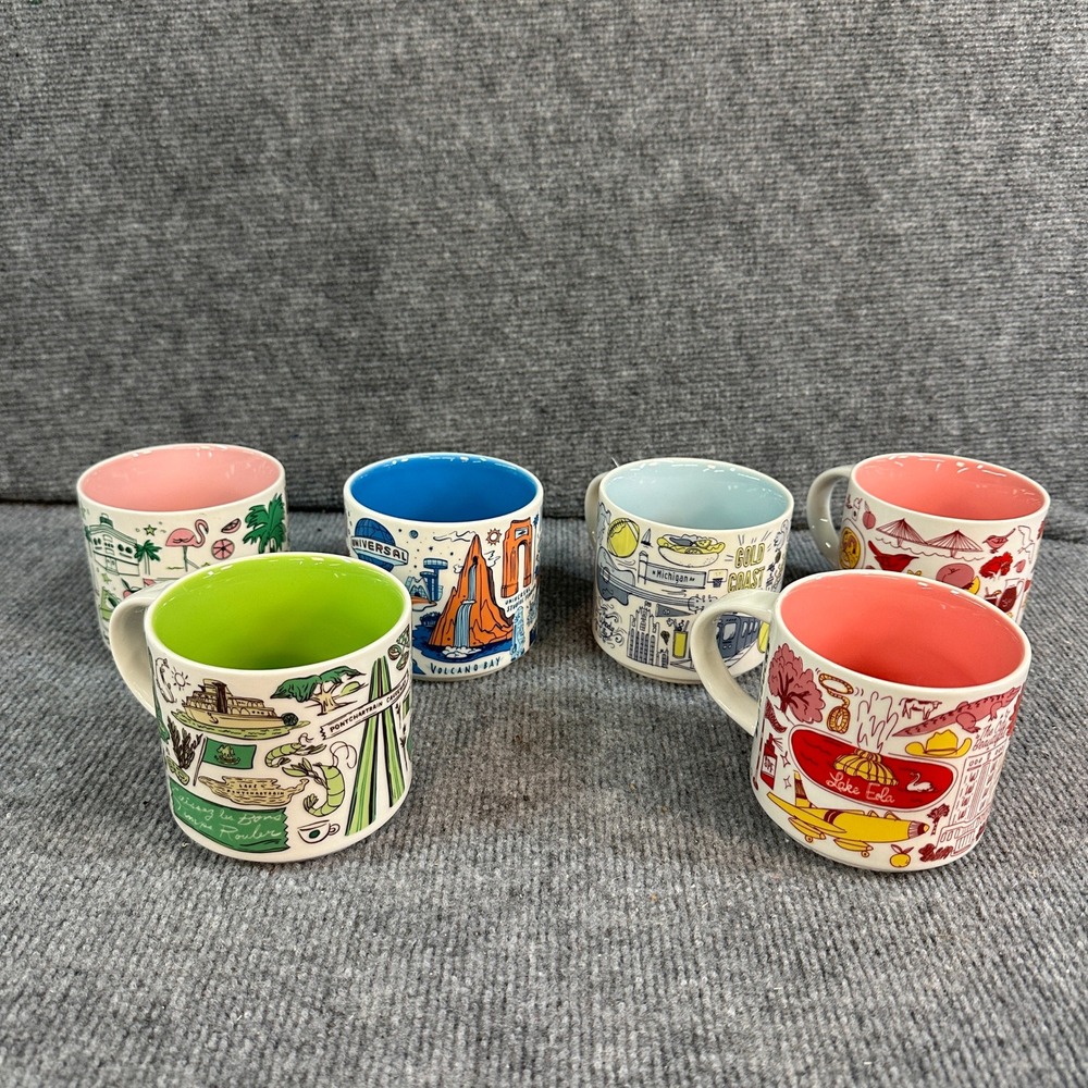 Starbucks Been There Series Mug Lot of 6 Florida Universal Chicago Louisiana SC